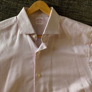 Brooks Bros Made-to-Measure Red/Wht Oxford Stripe